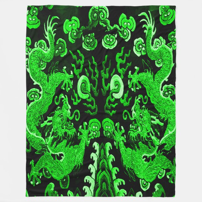 Couverture Polaire Jade Empereur Dragons (Devant)