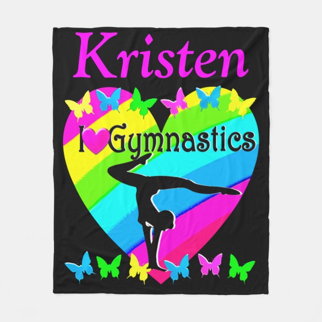 COUVERTURE POLAIRE J'ADORE LES GYMNASTIQUES PERSONNALISÉS BLANKET (Devant)