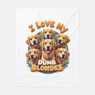 Couverture Polaire J'adore mes Golden Retrievers Blondes Idiotes Vint
