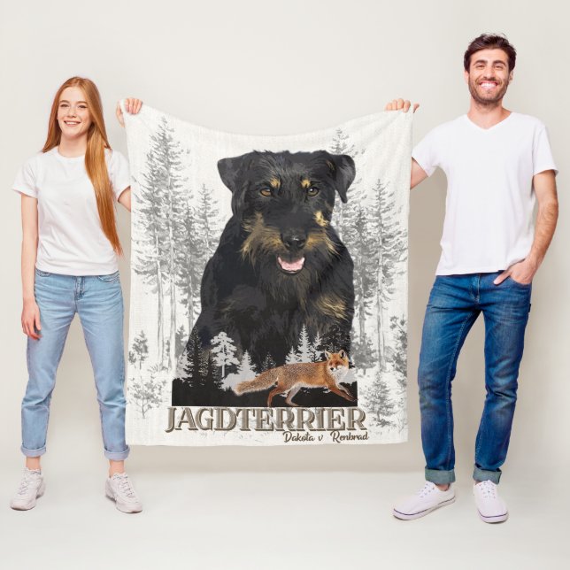 Couverture Polaire Jagdterrier Dakota c. Renbrad Faux Canvas Print Ac (En situation)