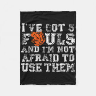 Couverture Polaire J'ai 5 Fouls Bysketbyll Cadeaux Hommes Femmes Garç