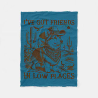 Couverture Polaire J'ai des amis dans les bas endroits père corgi 