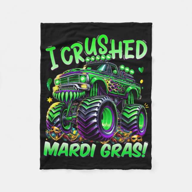 Couverture Polaire J'Ai Écrasé Mardi Gras Monster Truck Pour Garçons  (Devant)