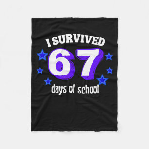 Couverture Polaire J'ai survécu 67 jours d'école drôle 67 mème rétro