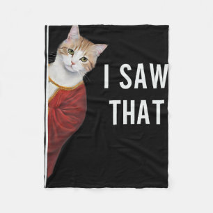 Couverture Polaire J'Ai Vu Que Drôle Kitten Cute Chat Noël Jésus G