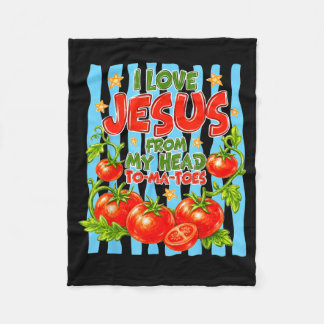 Couverture Polaire J'aime Jésus de la tête aux pieds Drôle