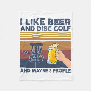 Couverture Polaire J'aime la bière et le disc golf et peut-être 3 per