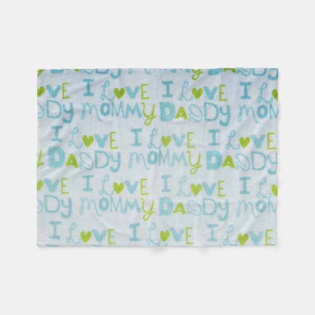 Couverture Polaire J'aime la maman, j'aime le papa (Devant (Horizontal))
