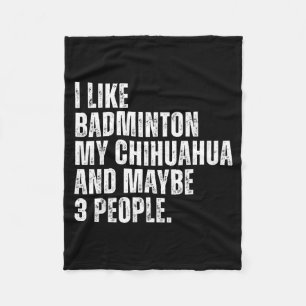 Couverture Polaire J'aime l'amateur de badminton propriétaire de chie