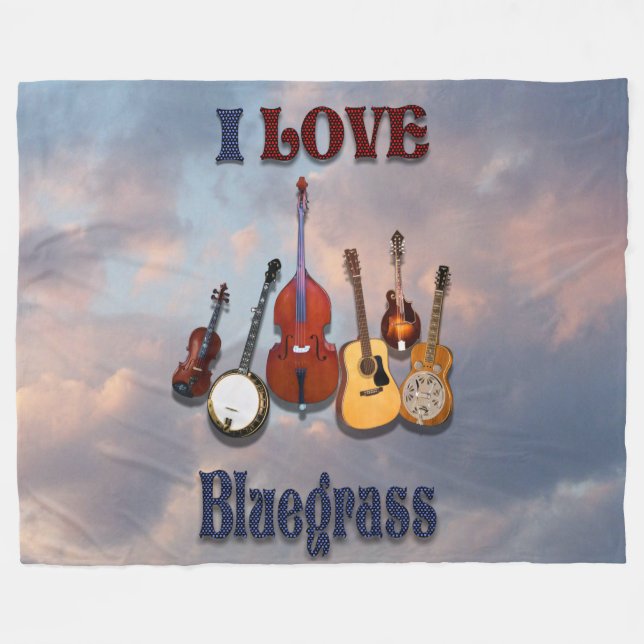 COUVERTURE POLAIRE J'AIME LE BLUEGRASS (Devant (Horizontal))