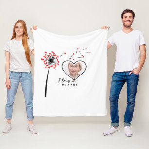 Couverture Polaire J'aime ma SŒUR - Cadeau personnalisé pour meilleur