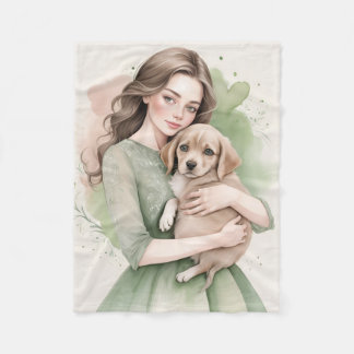 Couverture Polaire J'aime mon chien, charmant chien