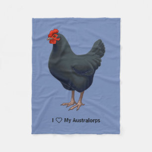 Couverture Polaire J'aime mon poulet australorp