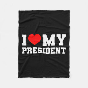 Couverture Polaire J'Aime Mon Président Donald Trump 2024 J'Aime Mon