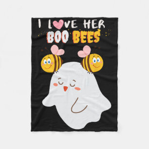 Couverture Polaire J'Aime Son Boo Bees Drôle Halloween Couple Husnd B