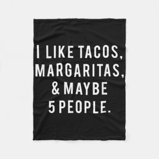 Couverture Polaire J'Aime Tacos Margaritas Et J'Aime 5 Personnes Mard