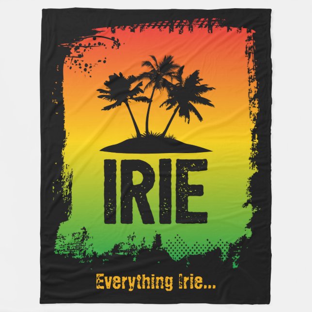 Couverture Polaire Jamaïcain Patwah Rastafari Tout IRIE Cool (Devant)