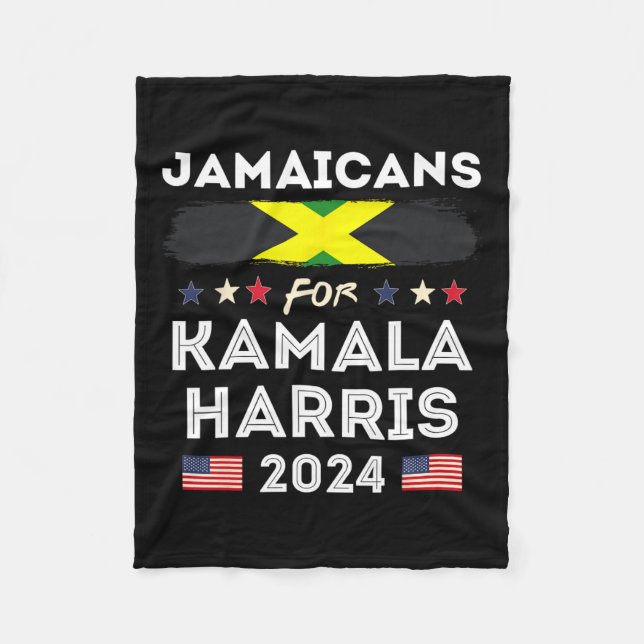 Couverture Polaire Jamaïcains pour Kamala Harris 2024 Jamaïque Drapea (Devant)
