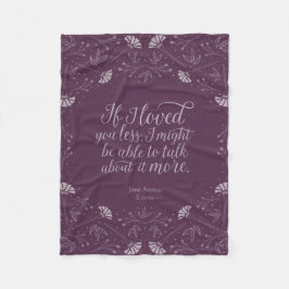 Couverture Polaire Jane Austen Emma Purple Floral Love Citation
