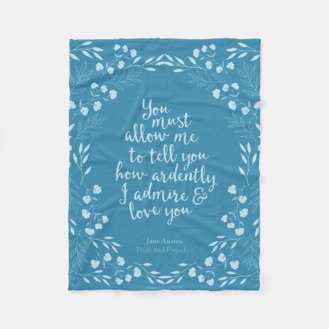 Couverture Polaire Jane Austen Fierté et préjugé Amour floral (Devant)