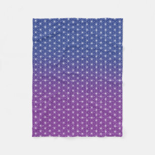Couverture Polaire Japonais Asanoha traditionnel imprimé bleu & viole
