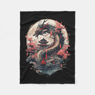 Couverture Polaire Japonais esthétique Dragon japonais Art japonais T