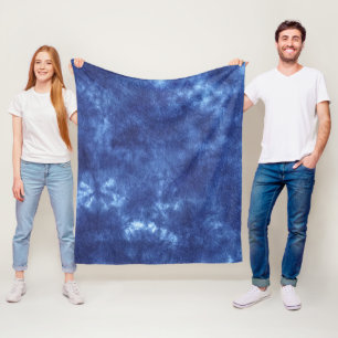Couverture Polaire Japonais Indigo Dye Blue