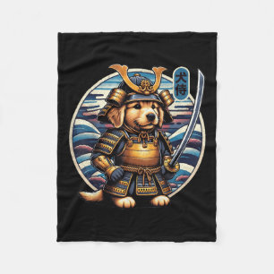 Couverture Polaire Japonais Samurai Dog Tattoo, Golden Retriever Kawa