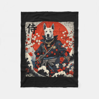 Couverture Polaire Japonais Samurai Pitbull Tattoo Kawaii Ukiyo-e Nin