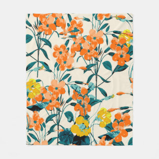 Couverture Polaire Jardin aux fleurs. Petites fleurs mignonnes et bra