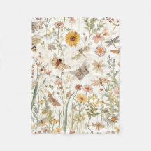 Jardin de fleurs sauvages papillons botaniques flo