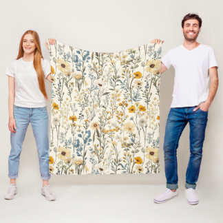 Couverture Polaire Jardin fleur sauvage Floral