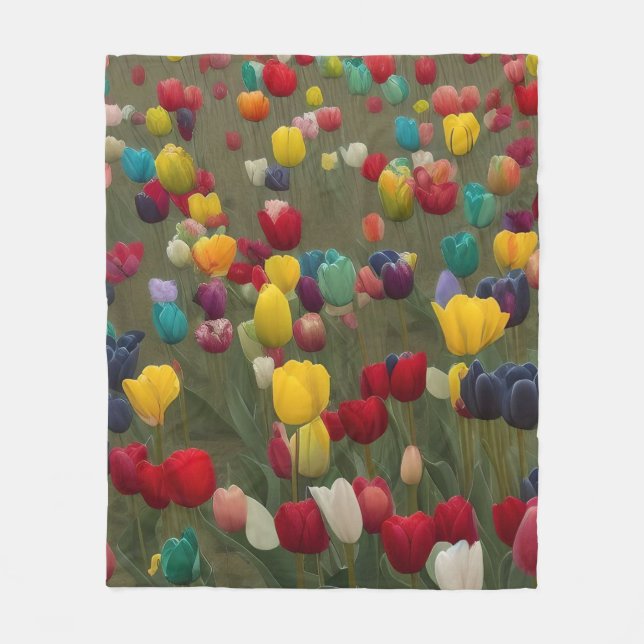 Couverture Polaire Jardin français de Monet à Giverny Tulips Imprimer (Devant)