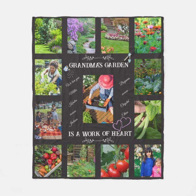 Couverture Polaire Jardin personnalisé Texte photo Jardin (Devant)