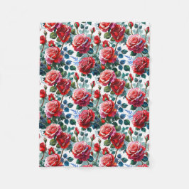 Couverture Polaire Jardin Rose romantique Imprimer