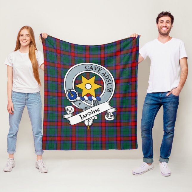 Couverture Polaire Jardine Robe Clan Badge Tartan Plaid (En situation)