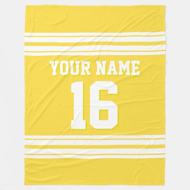 Couverture Polaire Jaune ananas Jaune Blanc Sports Jersey (Devant)