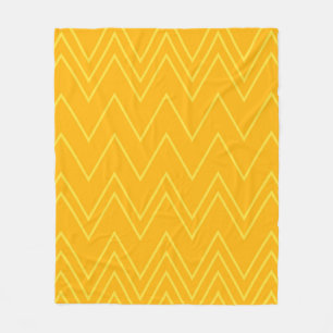 Couverture Polaire Jaune, cool, tendance, moderne, motif de zigzag ur