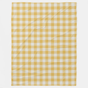 Couverture Polaire Jaune En vichy Chèque Motif