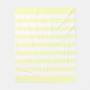Couverture Polaire Jaune pastel doux et motif à lignes blanches