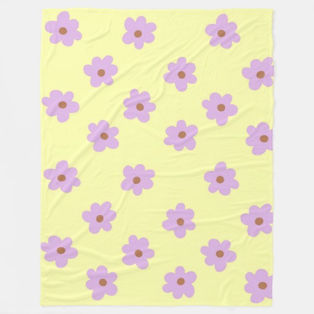 Couverture Polaire Jaune violet tropical Floral Botanique Été (Devant)