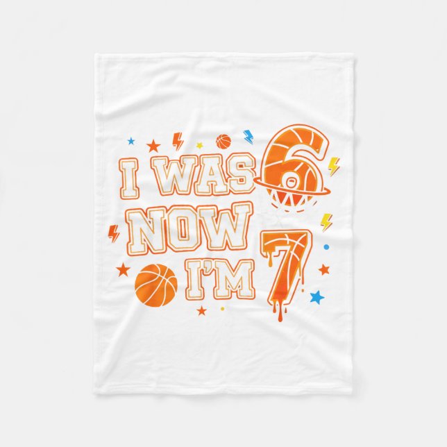 Couverture Polaire J'avais 6 ans, j'ai 7 ans Basketball Drôle 7e anni (Devant)