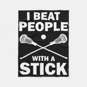 Couverture Polaire Je Battre Les Gens Avec Un Stick Drôle Lacrosse Jo