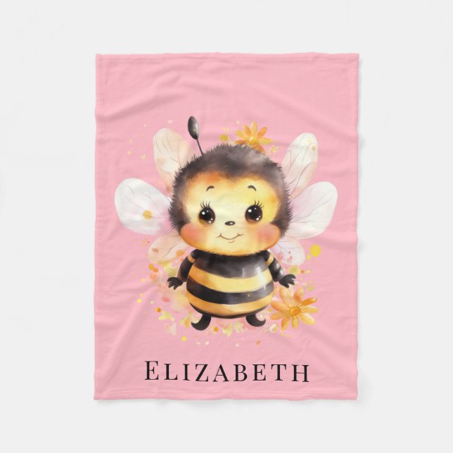 Couverture Polaire Je Bee-Two Fille Anniversaire (Devant)