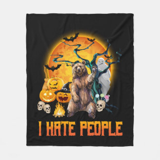 Couverture Polaire Je hais les gens halloween t-shirt cauchemar
