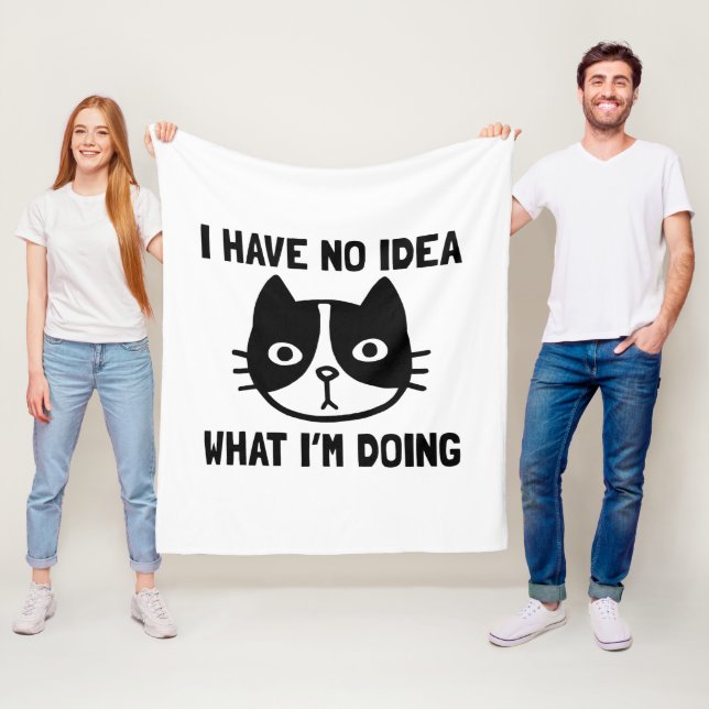 Couverture Polaire Je n'ai aucune idée de ce que je fais Chat (En situation)