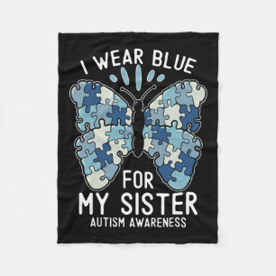 Couverture Polaire Je Porte Du Bleu Pour Ma Soeur Sensibilisation sur