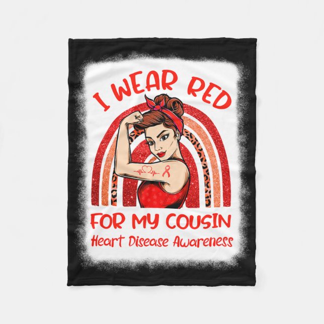 Couverture Polaire Je Porte Du Rouge Pour Mon Cousin Cardiopathie M S (Devant)
