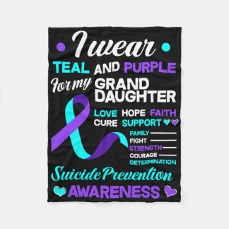 Couverture Polaire Je Porte Le Suicide Turquoise Et Violet Pour Ma Gr