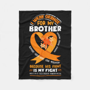 Couverture Polaire Je porte orange pour mon frère sclérose en plaques